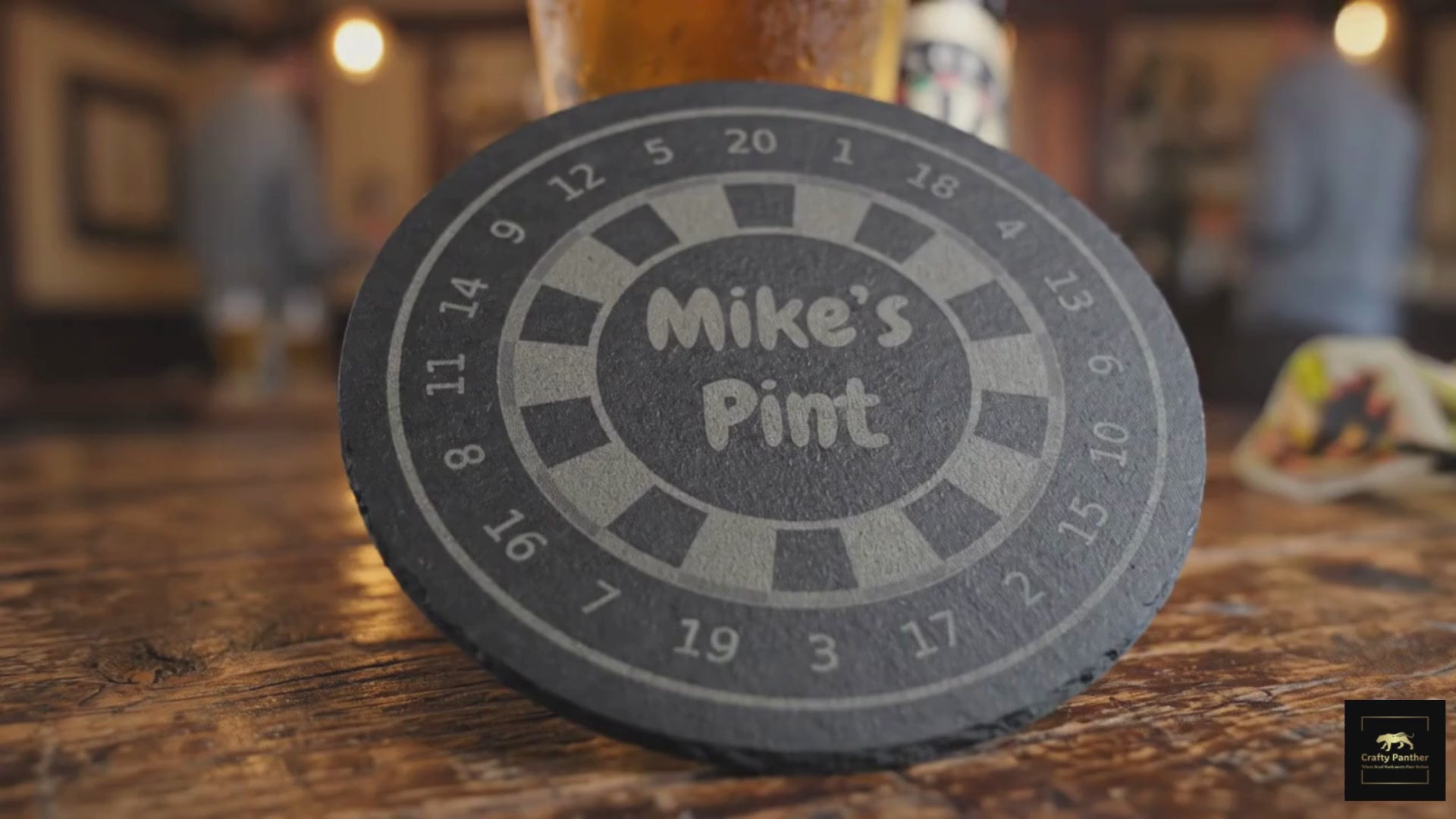 personalised slate dartboard coasters at crafty panther