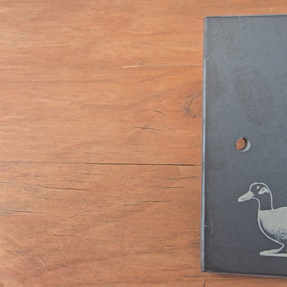 House number slate sign with duck and ducklings - Plaque with fittings