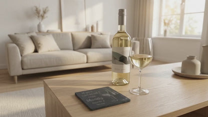 Personalised Wine Coaster - Custom Slate Drinks Mat Gift for Wine Lovers