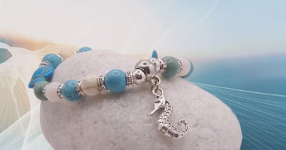 Ocean Theme Sea Life Bracelet with Seahorse, Starfish, and Sea Turtle