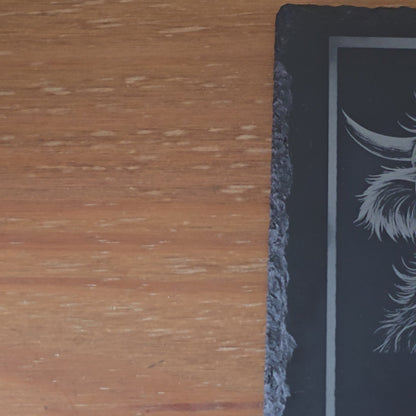 Customised Highland Cow Family Cheese Slate / Serving Board