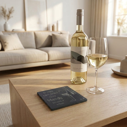 Personalised Wine Coaster - Custom Slate Drinks Mat Gift for Wine Lovers