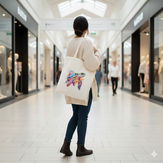 Colour Splash Sea Turtle Canvas Tote Bag
