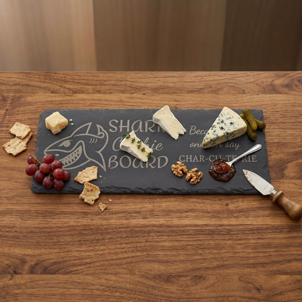 Shark Coochie Board - Slate Charcuterie Board - Slate Serving Platter