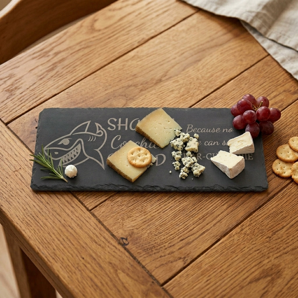 Shark Coochie Board - Slate Charcuterie Board - Slate Serving Platter